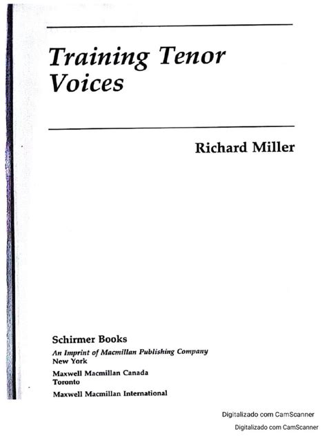 training tenor voices richard miller pdf|Training tenor voices by Richard Miller (singer) .